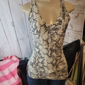 Guess tank tops with jewels & chains on the side.. snake skin style